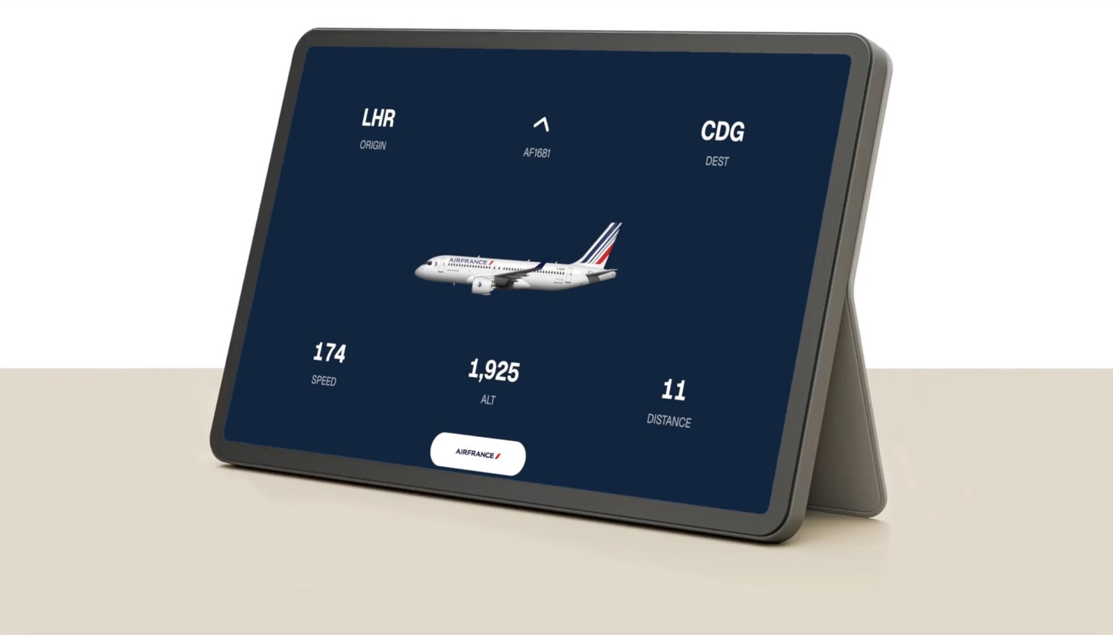 JetClock Air showing flight AF1681 from London Heathrow to Paris Charles de Gaulle
